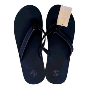 New Simply Southern Black Woman’s Sandals Flip-Flops With Small Wedge L 7.5-8.5